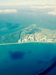 Vista del aire de Key Biscayne, Florida, Estados Unidos